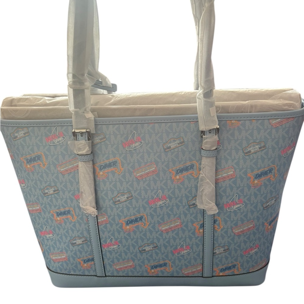 Michael Michael Kors  jet set printed signature logo Tote NWT still in plastic - Picture 8 of 16
